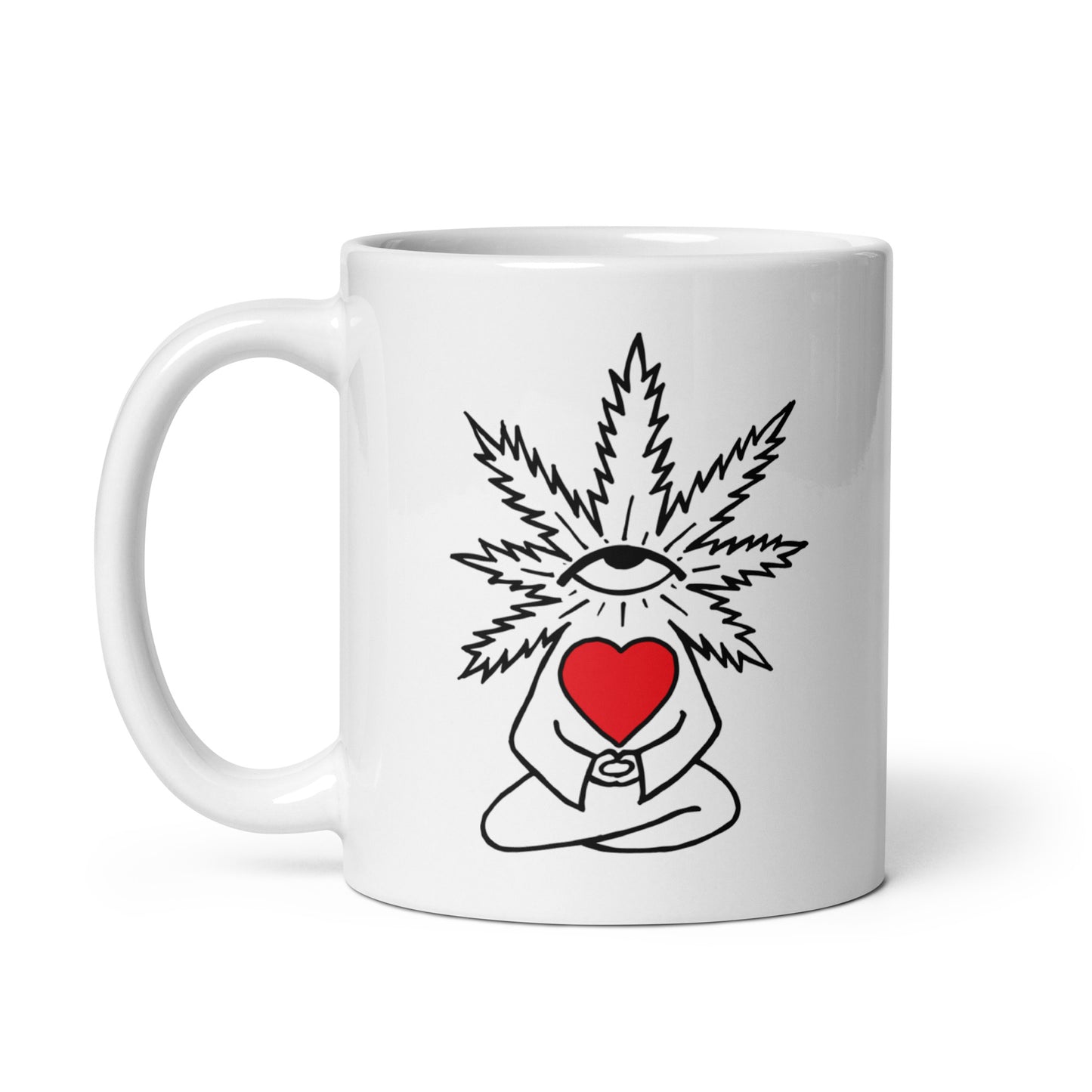 Plant with Red Heart and Eye | Coffee Mug