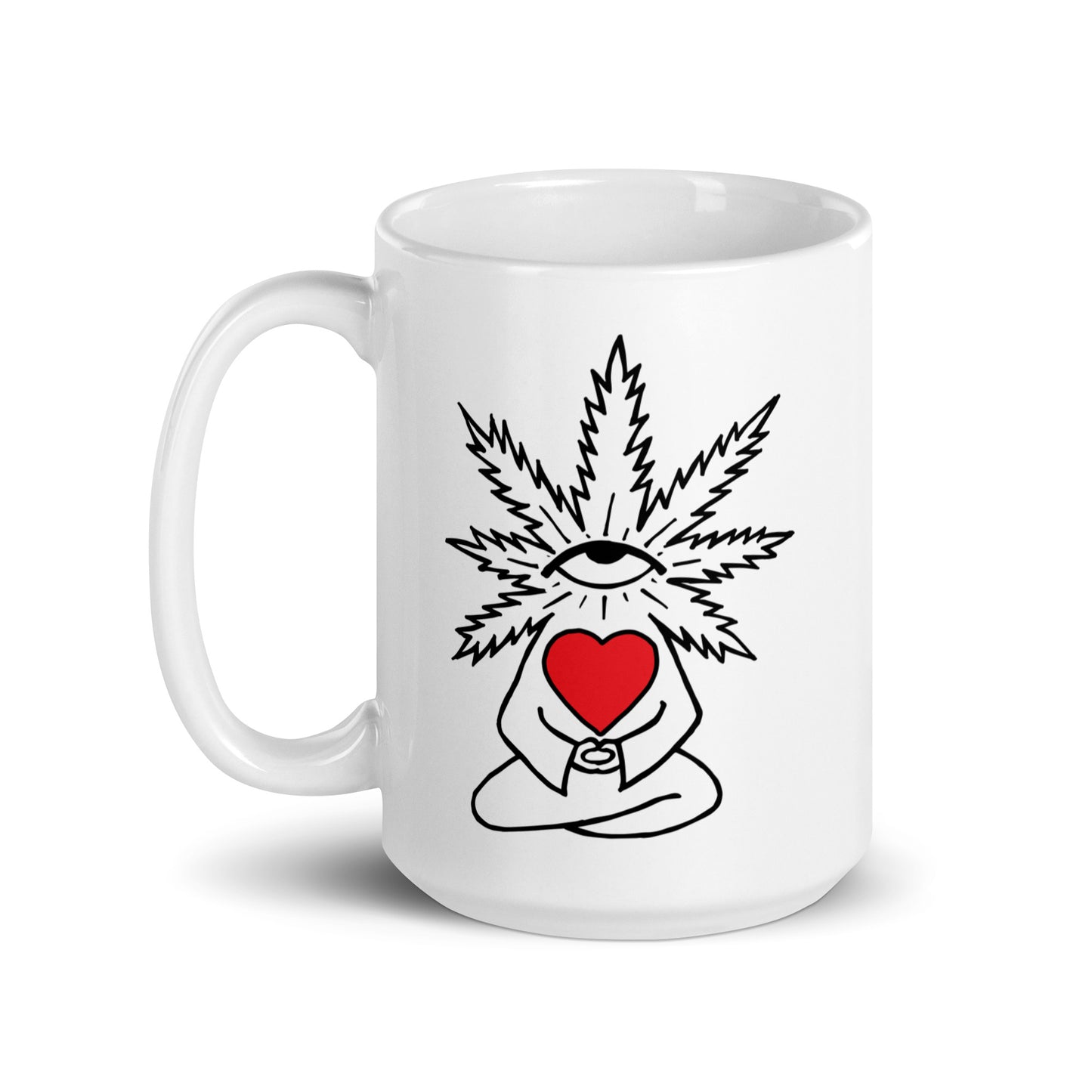 Plant with Red Heart and Eye | Coffee Mug