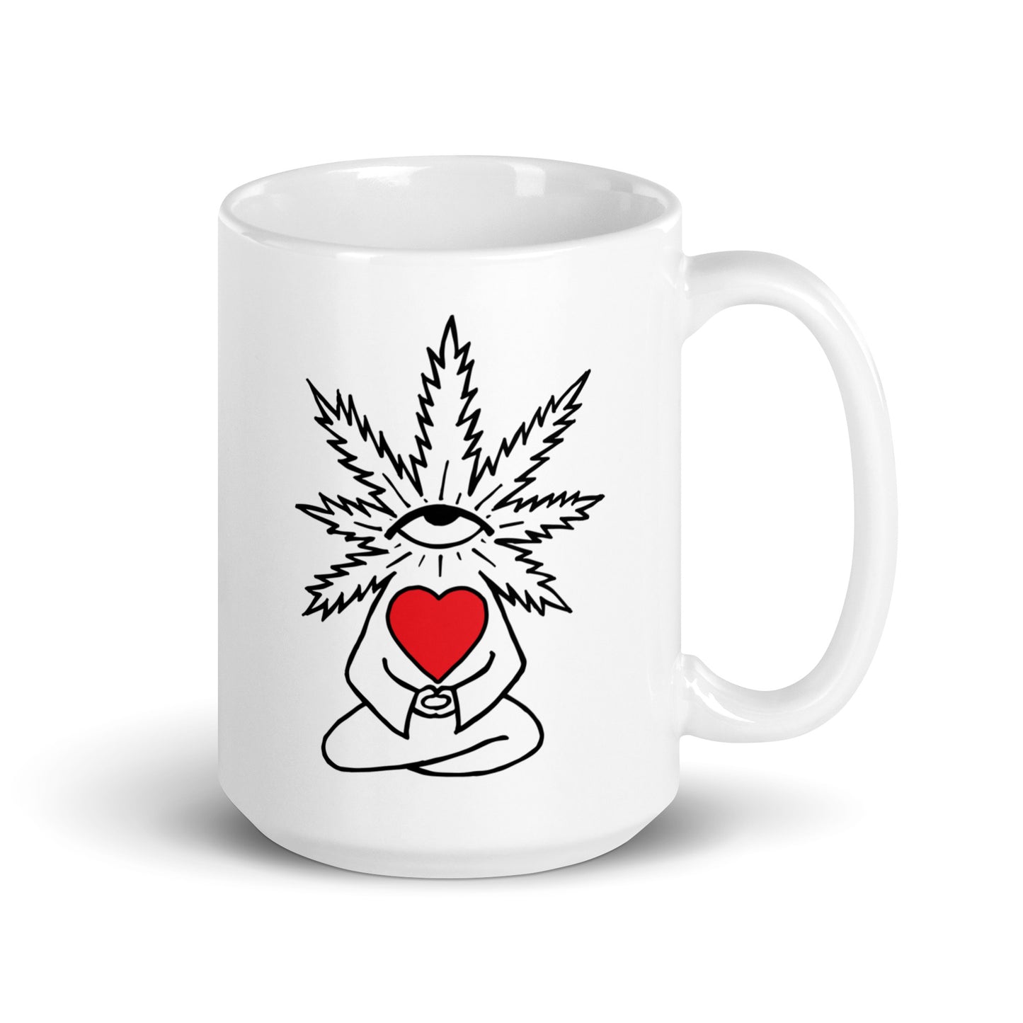 Plant with Red Heart and Eye | Coffee Mug
