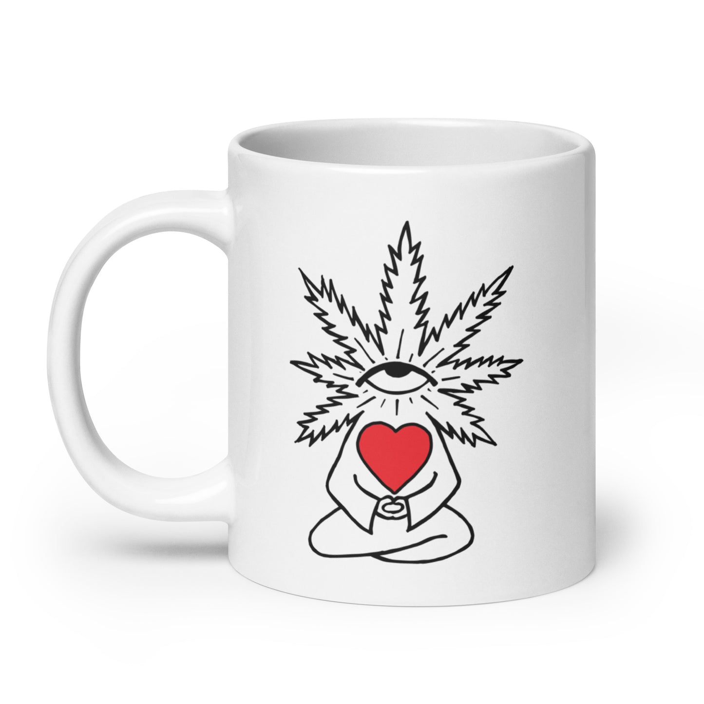 Plant with Red Heart and Eye | Coffee Mug