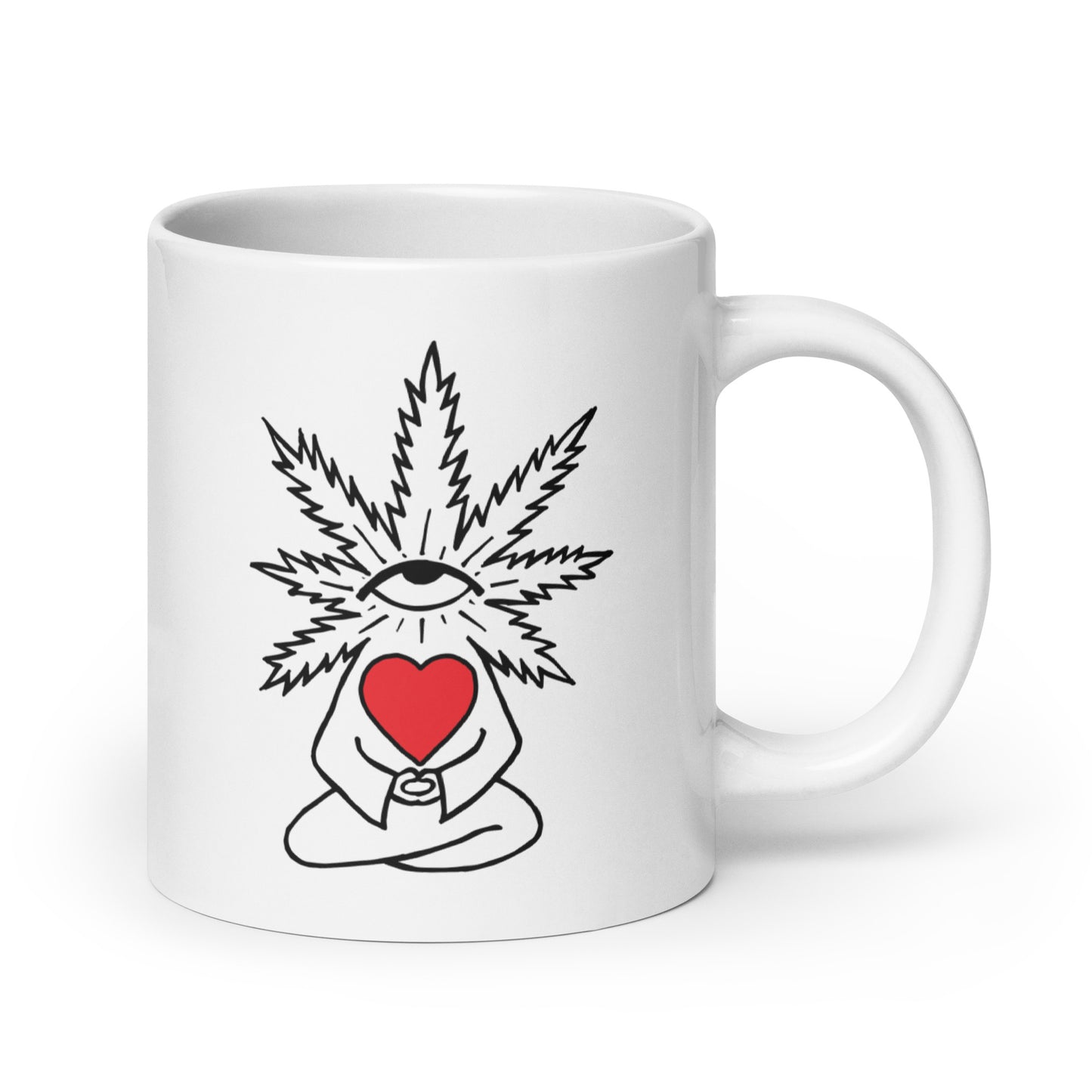 Plant with Red Heart and Eye | Coffee Mug