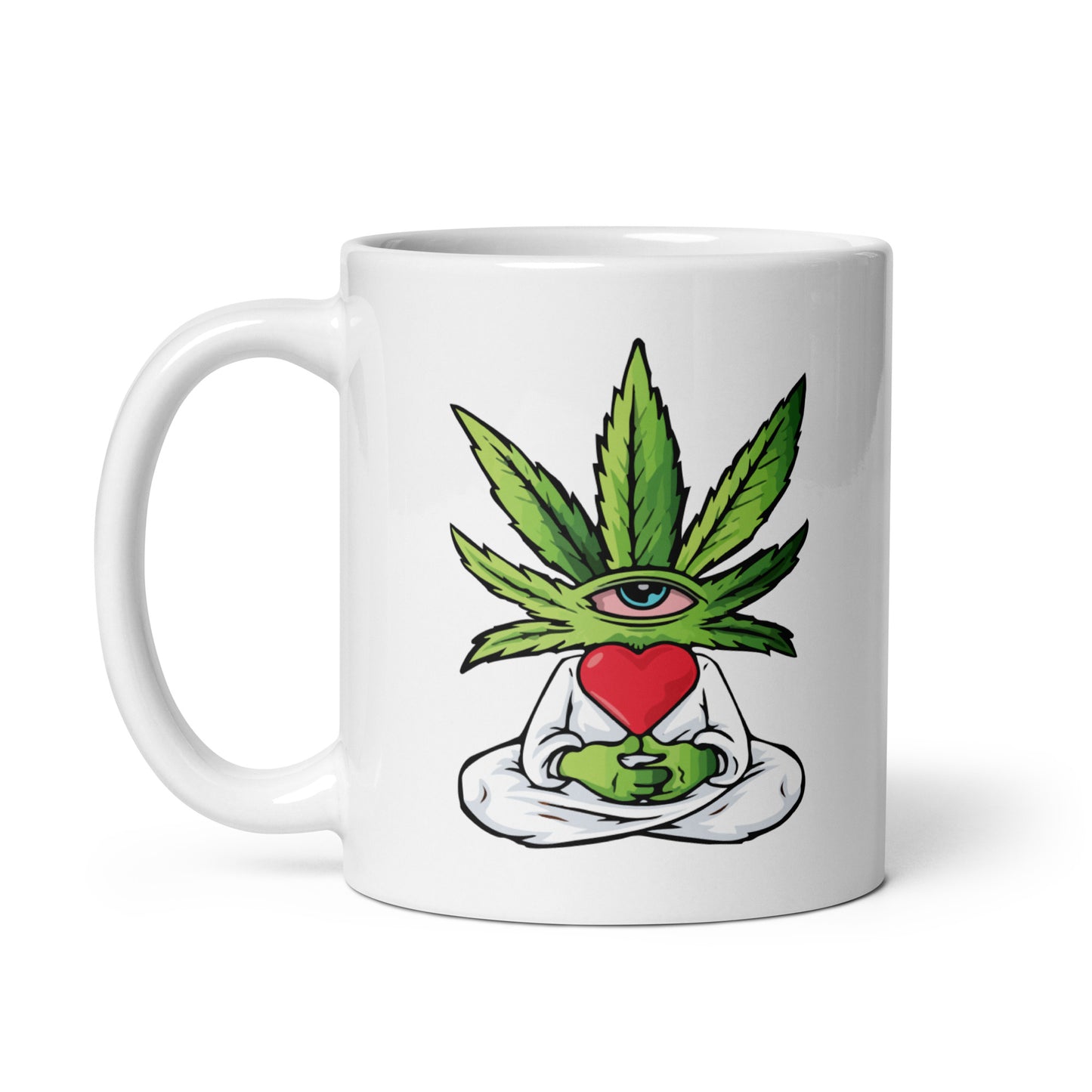 Cartoon Plant with Heart (White Robe) | Coffee Mug