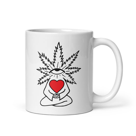 Plant with Red Heart and Eye | Coffee Mug