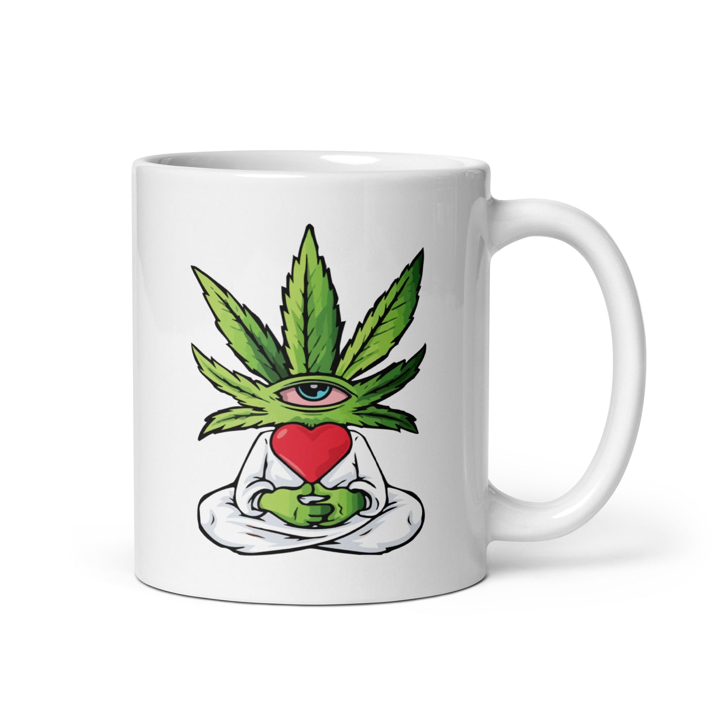 Cartoon Plant with Heart (White Robe) | Coffee Mug