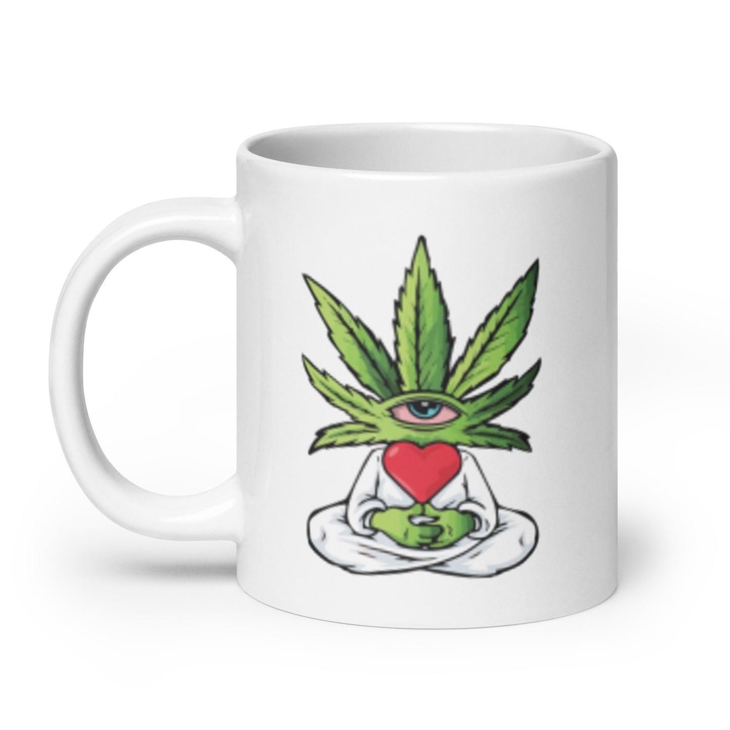 Cartoon Plant with Heart (White Robe) | Coffee Mug