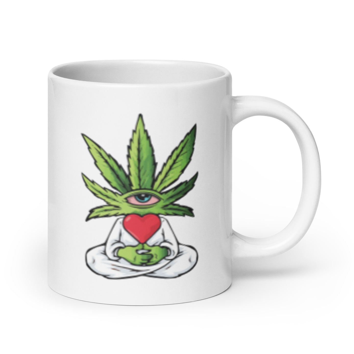 Cartoon Plant with Heart (White Robe) | Coffee Mug