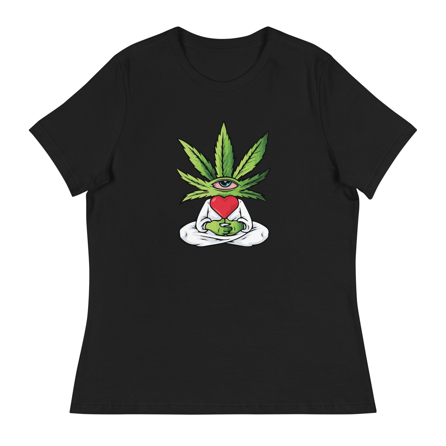 Cartoon Plant with Heart (White Robe) | Women's T-Shirt