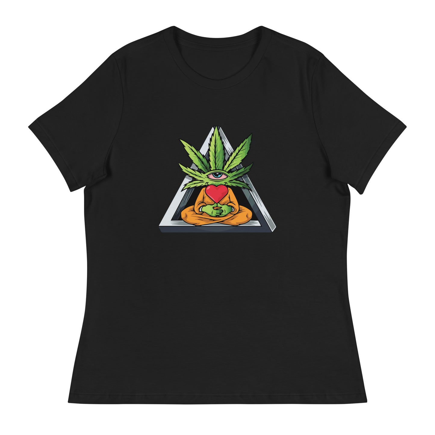 Cartoon Plant with Heart (Orange Robe) | Women's T-Shirt