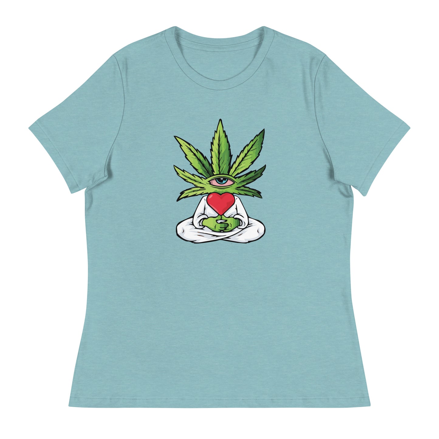 Cartoon Plant with Heart (White Robe) | Women's T-Shirt