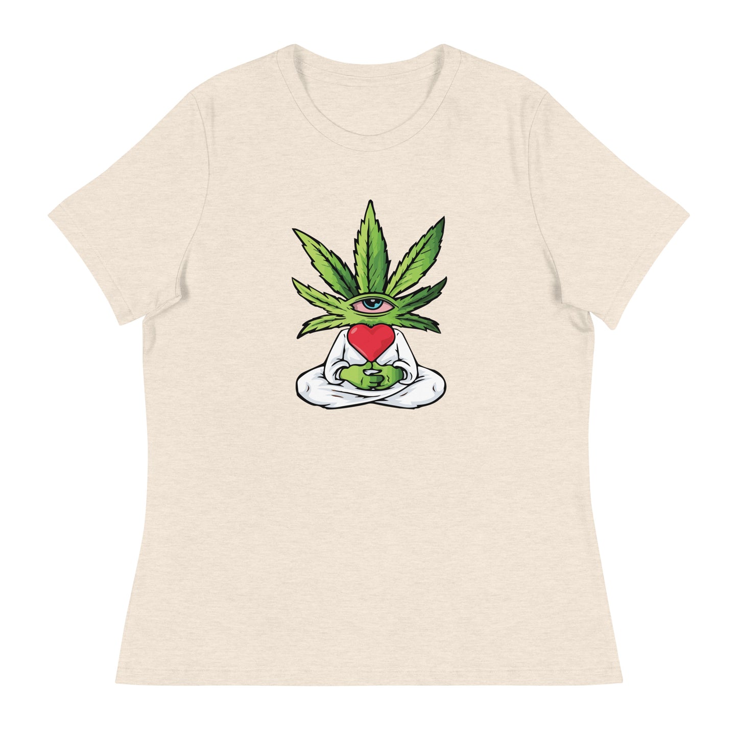 Cartoon Plant with Heart (White Robe) | Women's T-Shirt