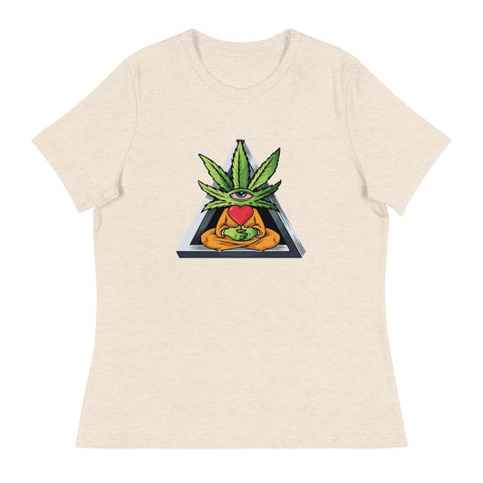 Cartoon Plant with Heart (Orange Robe) | Women's T-Shirt