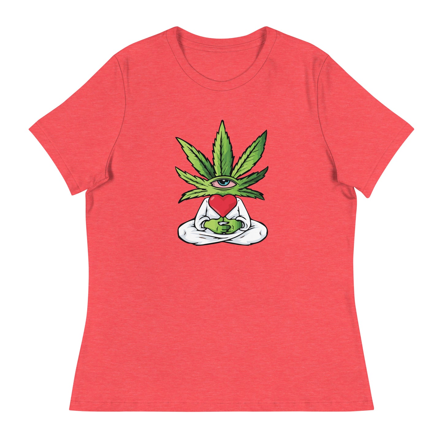 Cartoon Plant with Heart (White Robe) | Women's T-Shirt