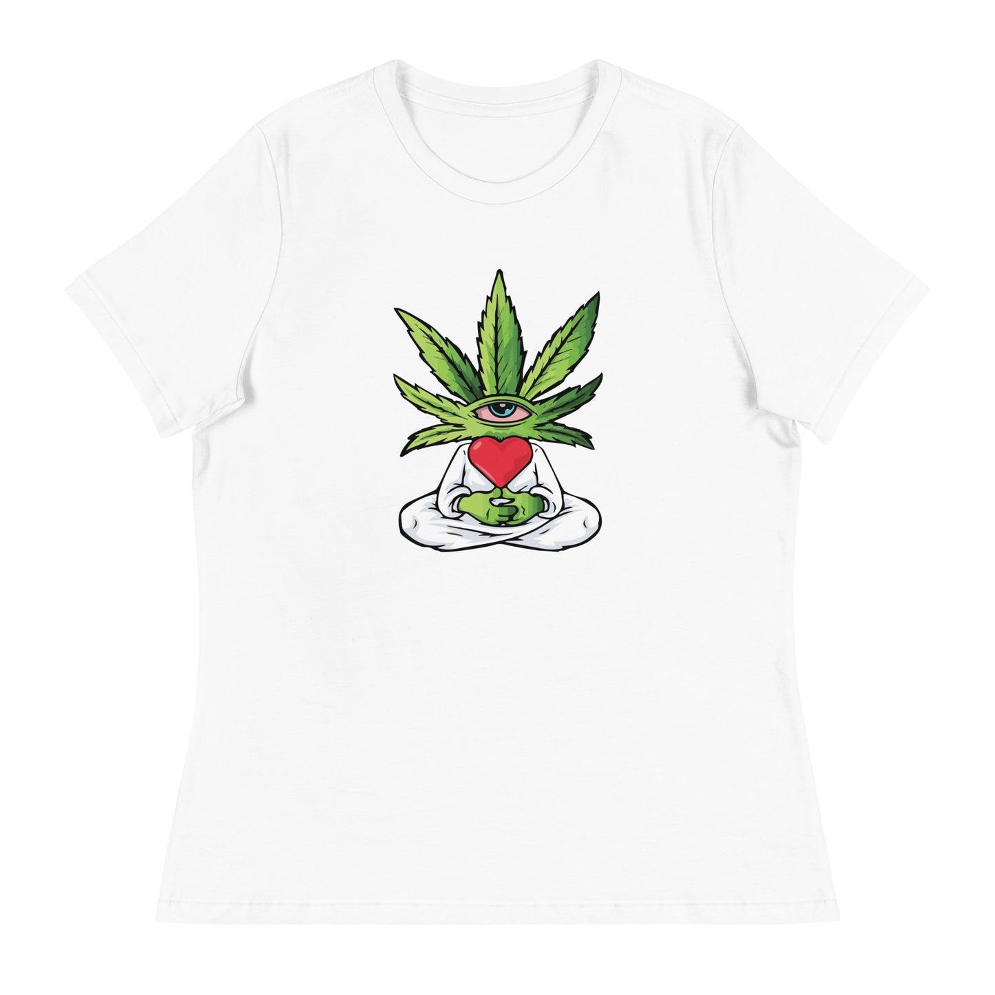 Cartoon Plant with Heart (White Robe) | Women's T-Shirt